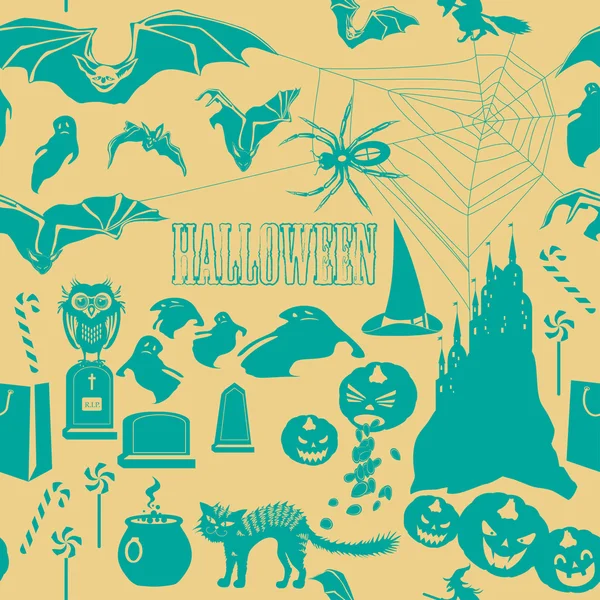 Halloween naadloos patroon — Stockvector