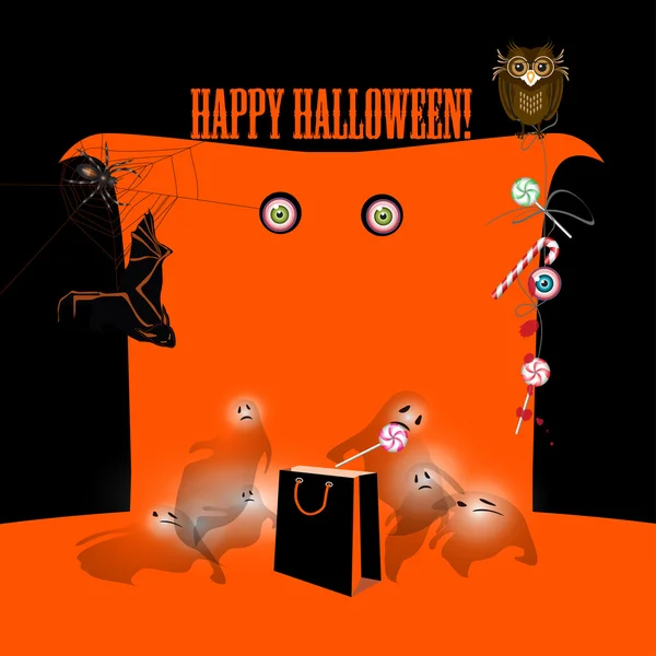 Banner de Halloween — Vetor de Stock