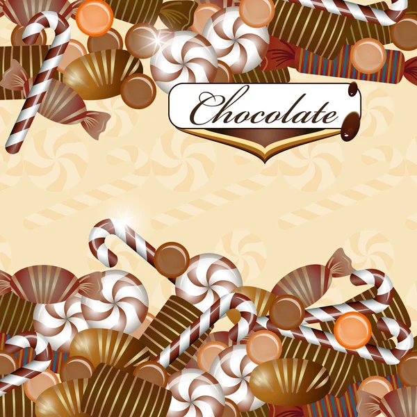 Fundo com doces de chocolate — Vetor de Stock