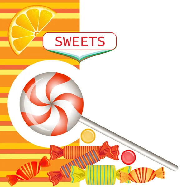 Gemengde kleurrijke snoepjes — Stockvector
