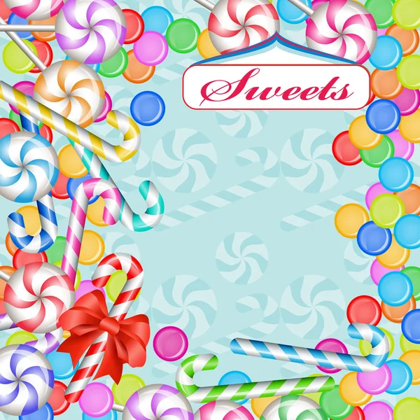 Dulces coloridos mezclados — Vector de stock