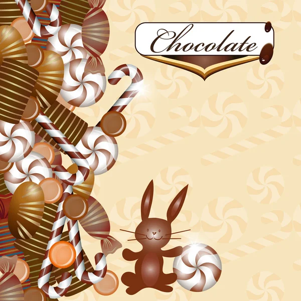 Hintergrund mit Schokoladenbonbons — Stockvektor