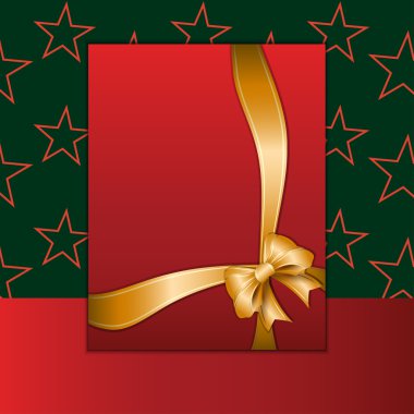 Noel kartı veya davetiye ile altın şerit