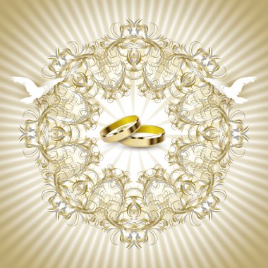 güzel çiçek süslemeleri ile düğün davetiye kartı