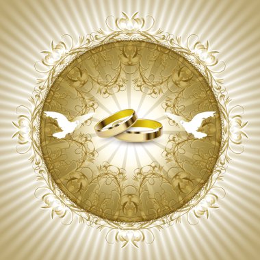 güzel çiçek süslemeleri ile düğün davetiye kartı