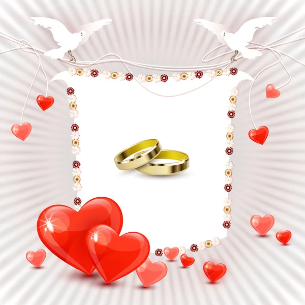 Yüzüklü düğün davetiyesi