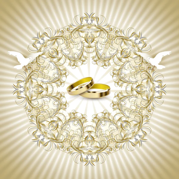 güzel çiçek süslemeleri ile düğün davetiye kartı