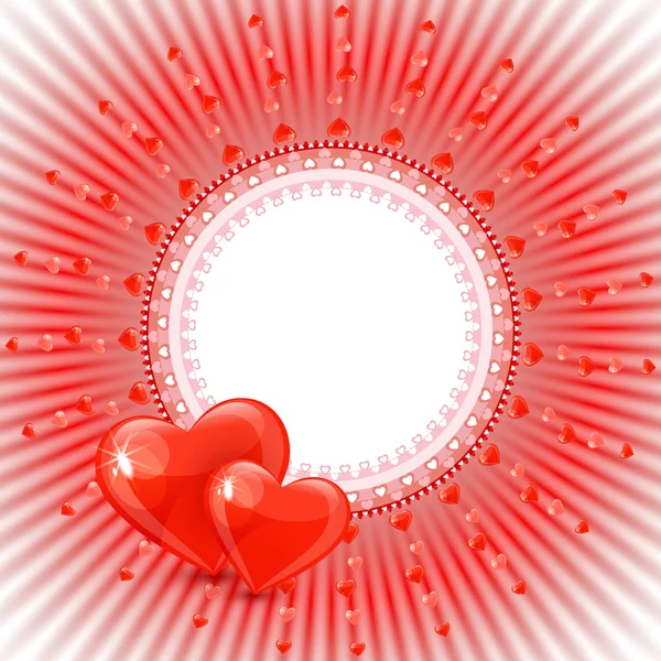 Hermoso fondo con corazones — Vector de stock