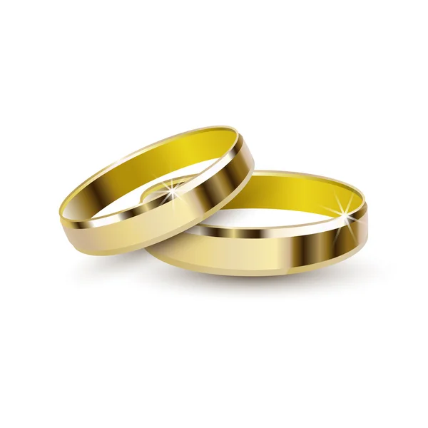 Anillos de boda de oro — Vector de stock