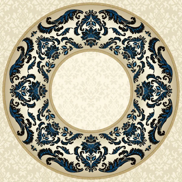 Vintage round floral frame — Stock Vector