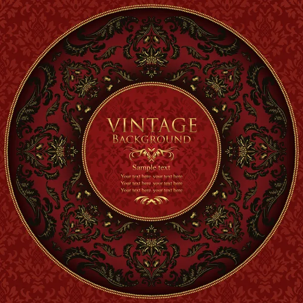 Beau cadre floral rond vintage — Image vectorielle