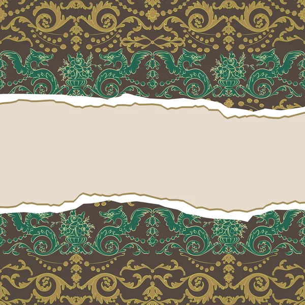 Vintage background with dragons — Stock Vector