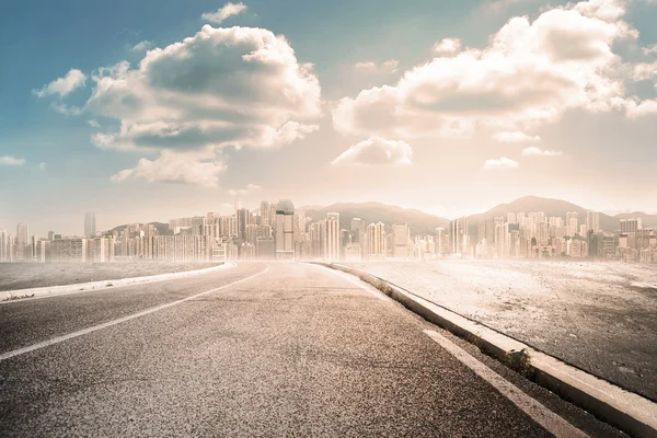 Cidade do deserto e ladscape — Fotografia de Stock