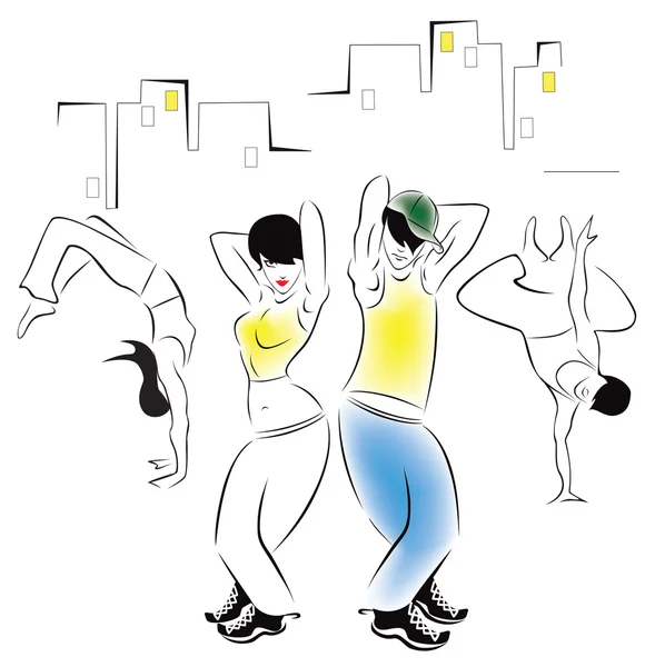 Ілюстрація танців молодих — стоковий вектор