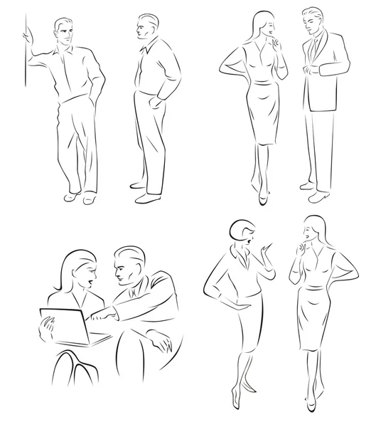 Illustration conversing characters. — Stock Vector