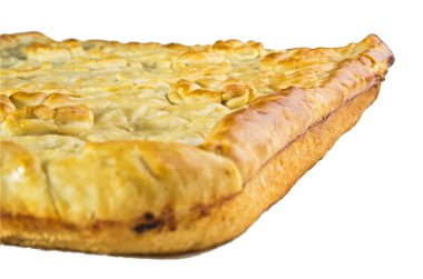 beyaz zemin üzerine, büyük bir ev yapımı kek.