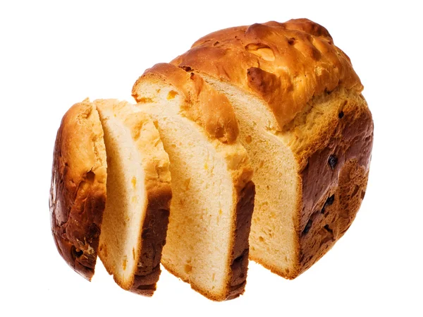 Zelfgebakken brood op een witte achtergrond — Stockfoto