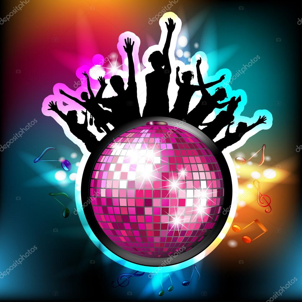 Disco ball and silhouettes — Stock Vector © Merlinul #12752798