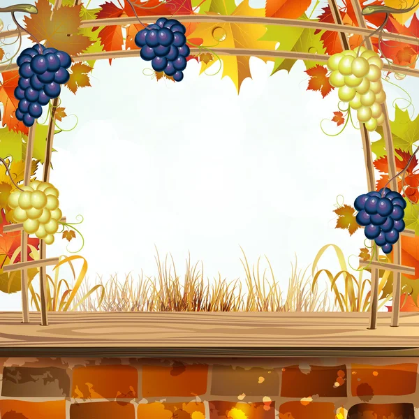 Weinlaube mit Blättern — Stockvektor