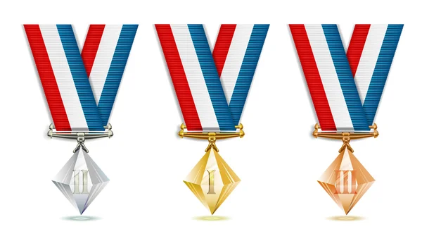 Crystal medals — Stock Vector