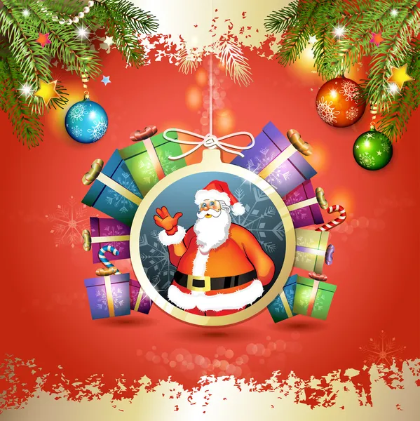 Noël avec des cadeaux — Image vectorielle
