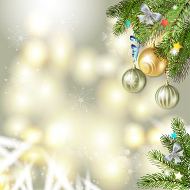 Noel topları ve çam ağacı