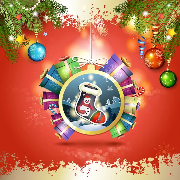 Chaussette de Noël — Image vectorielle