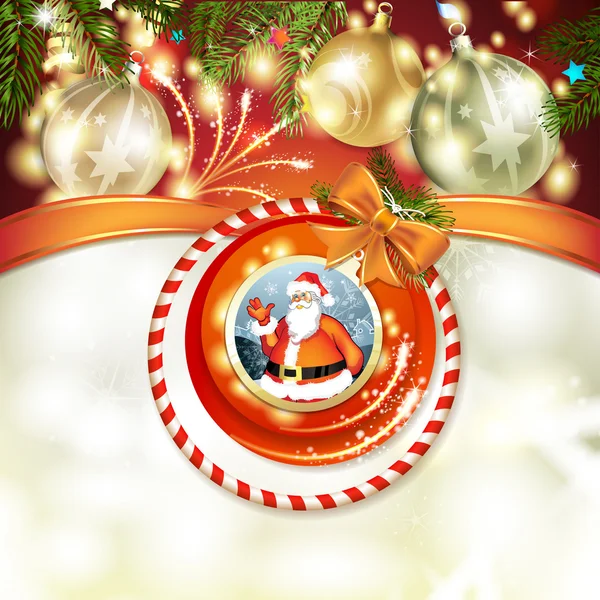 サンタとクリスマス ボール — ストックベクタ