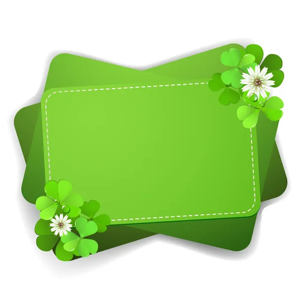 Green background with clover — Stock Vector