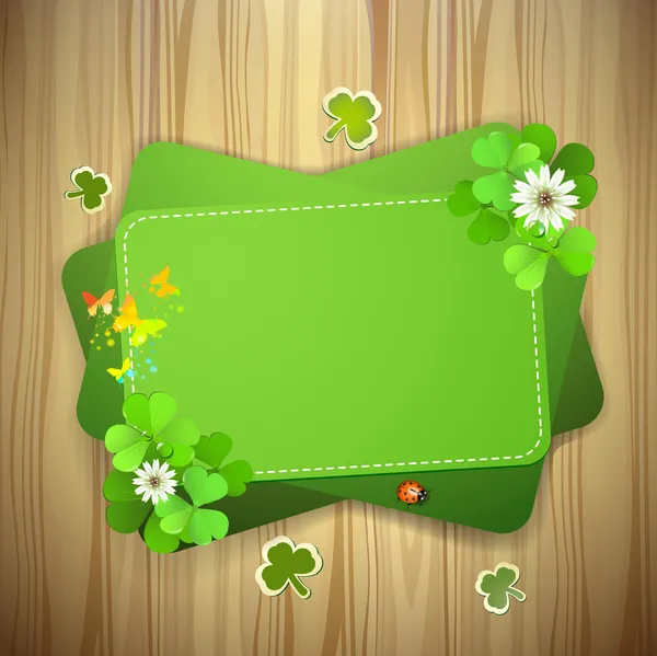 Green background with clover — Stock Vector