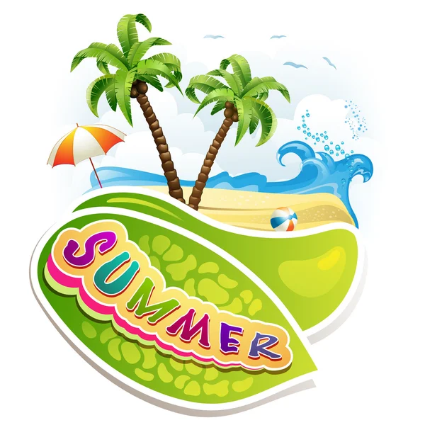 Summer beach — Stock Vector