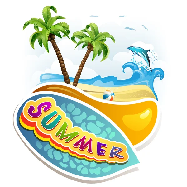 Summer beach — Stock Vector