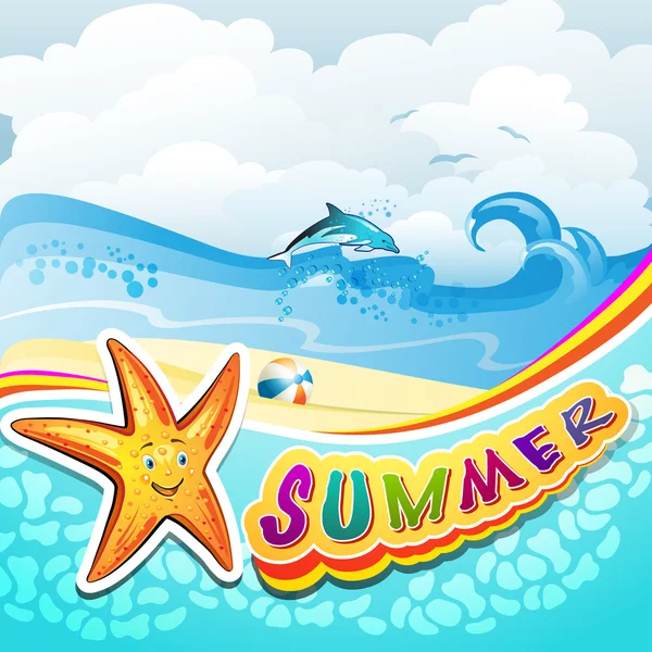 Summer beach — Stock Vector