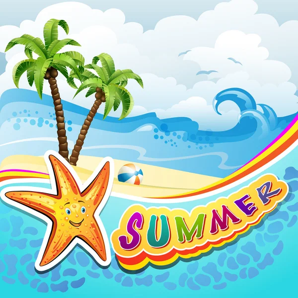 Summer beach — Stock Vector