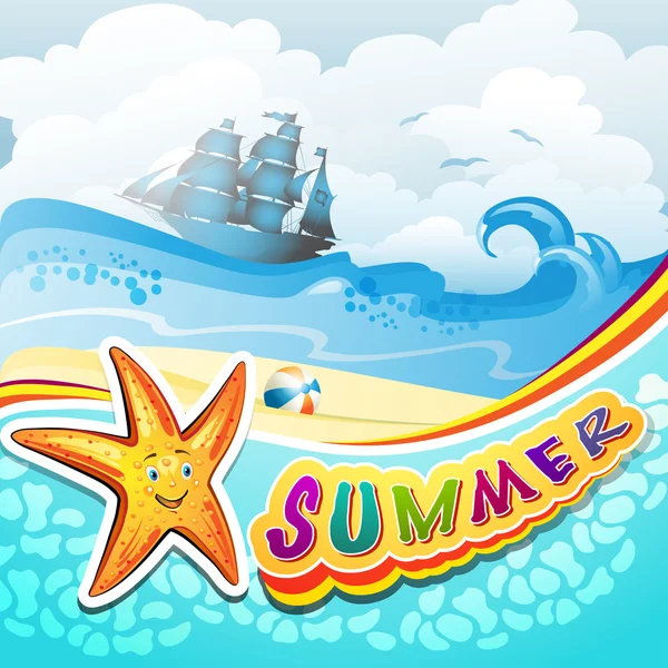 Summer beach — Stock Vector