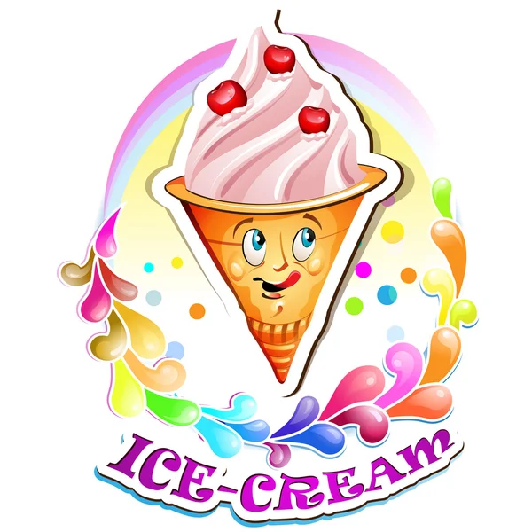 Strawberry ice cream — Stock Vector