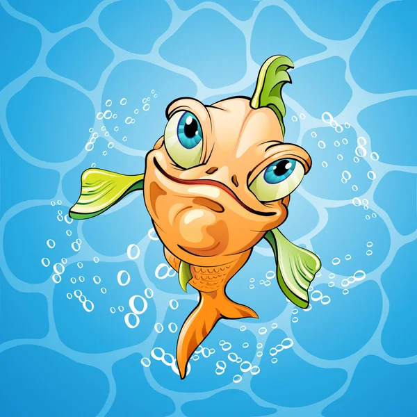 Dessin animé poisson souriant — Image vectorielle