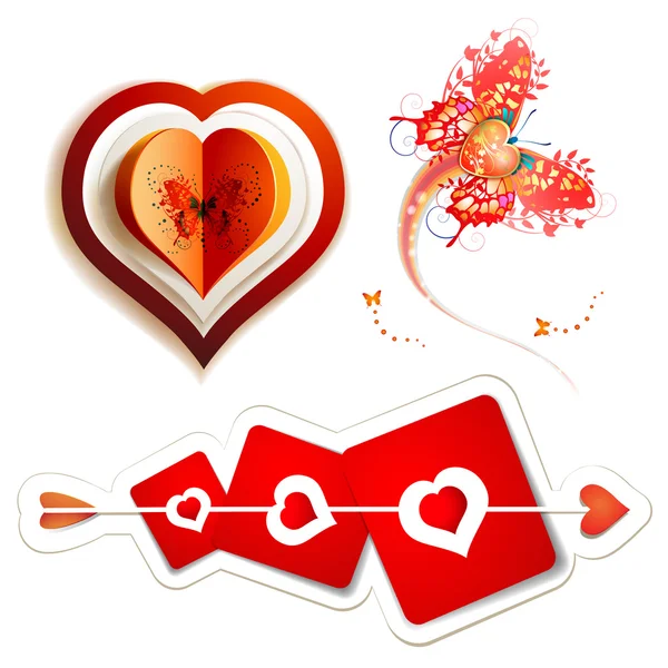 Elementos para el Día de San Valentín — Vector de stock