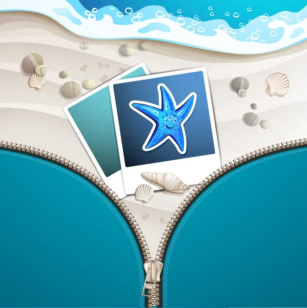 Zomer strand met starfish — Stockvector