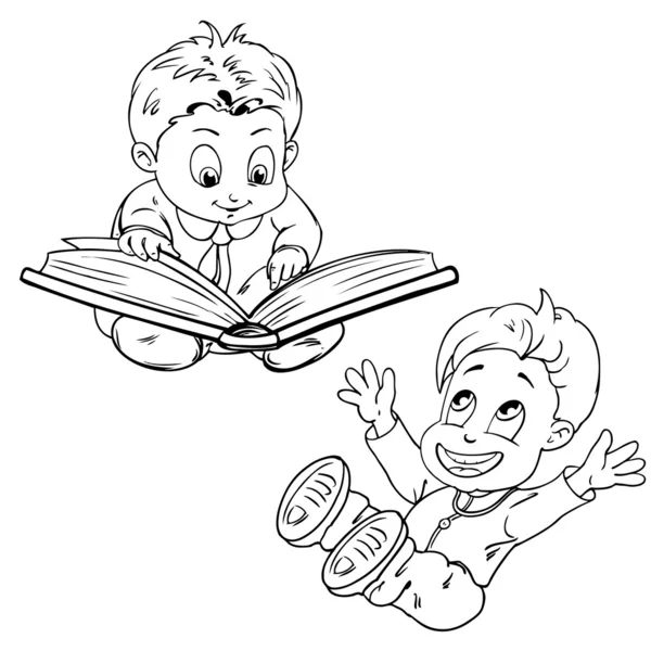 Divertidos niños de dibujos animados . — Vector de stock