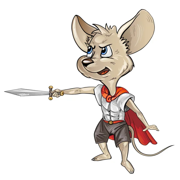 剣と漫画のマウス — ストックベクタ