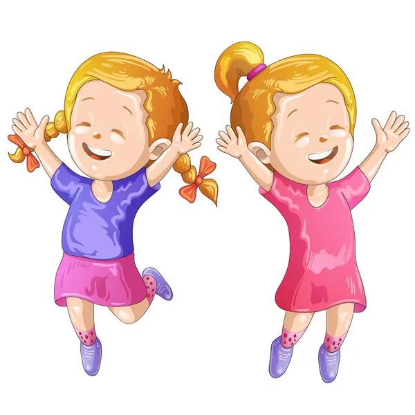 Cute cartoon girls — Stock Vector