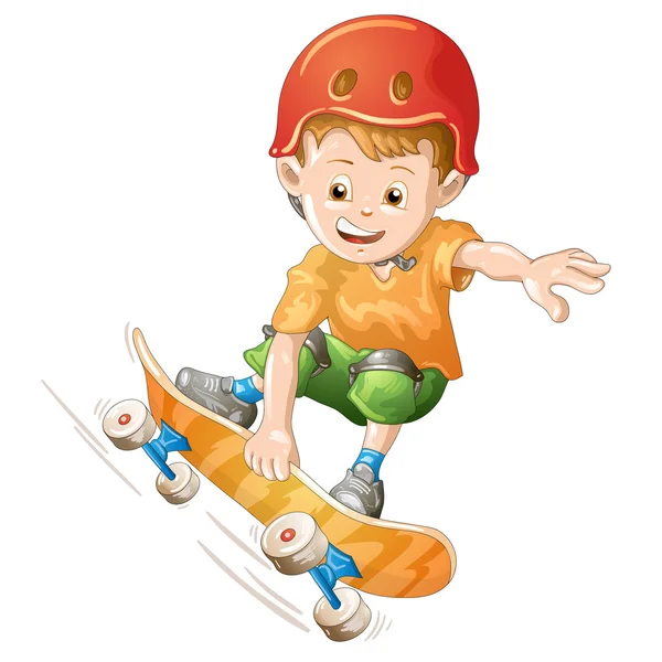 Niño skater de dibujos animados — Vector de stock