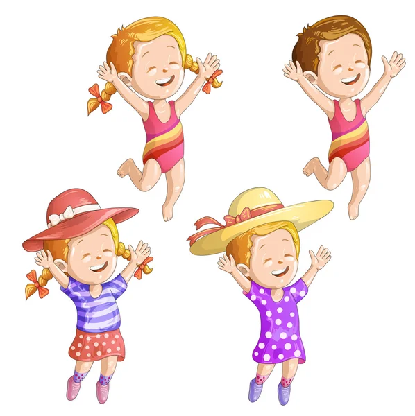 Cute cartoon girls — Stock Vector