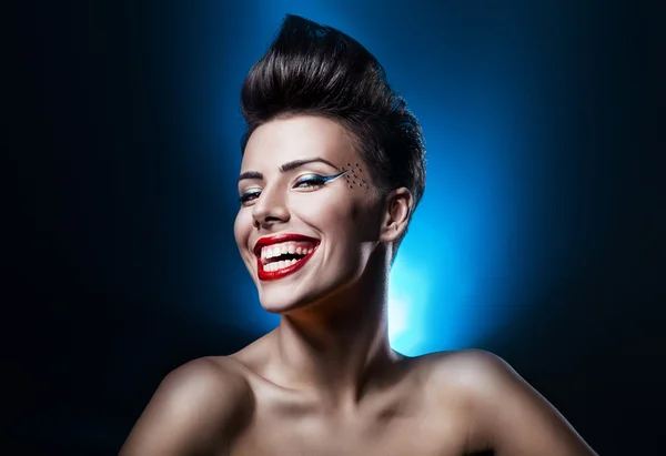 Cute woman with crazy smile — Stock Photo, Image