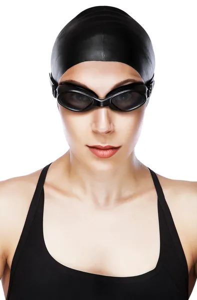 Close-up vertical portrait of swimmer — Stock Photo, Image
