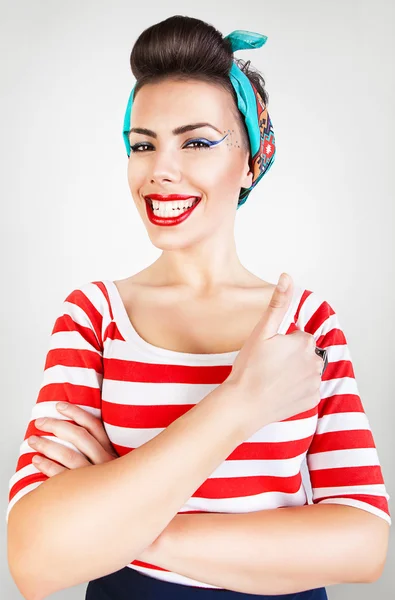 Enérgico engraçado sorrindo mulher — Fotografia de Stock