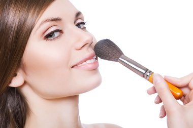 fırça ile doğal seksi kadın