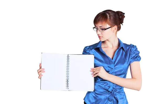 Secretary with notebook — Stock Photo, Image