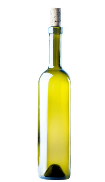 Botella de vino verde con corcho — Foto de Stock